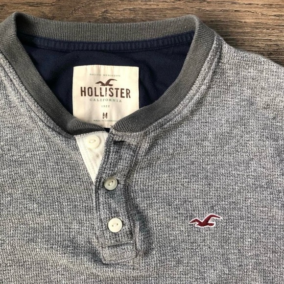 Hollister Gray Long Sleeve Henley - Picture 3 of 6